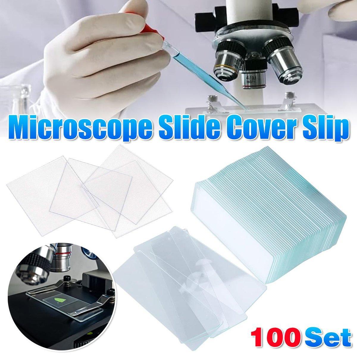V528-COVER-GLASS-200PCS-680773-202509291836-00 100set Microscope Slide Coverslips for Laboratory Use Glass Slides Research Tool - Image 1