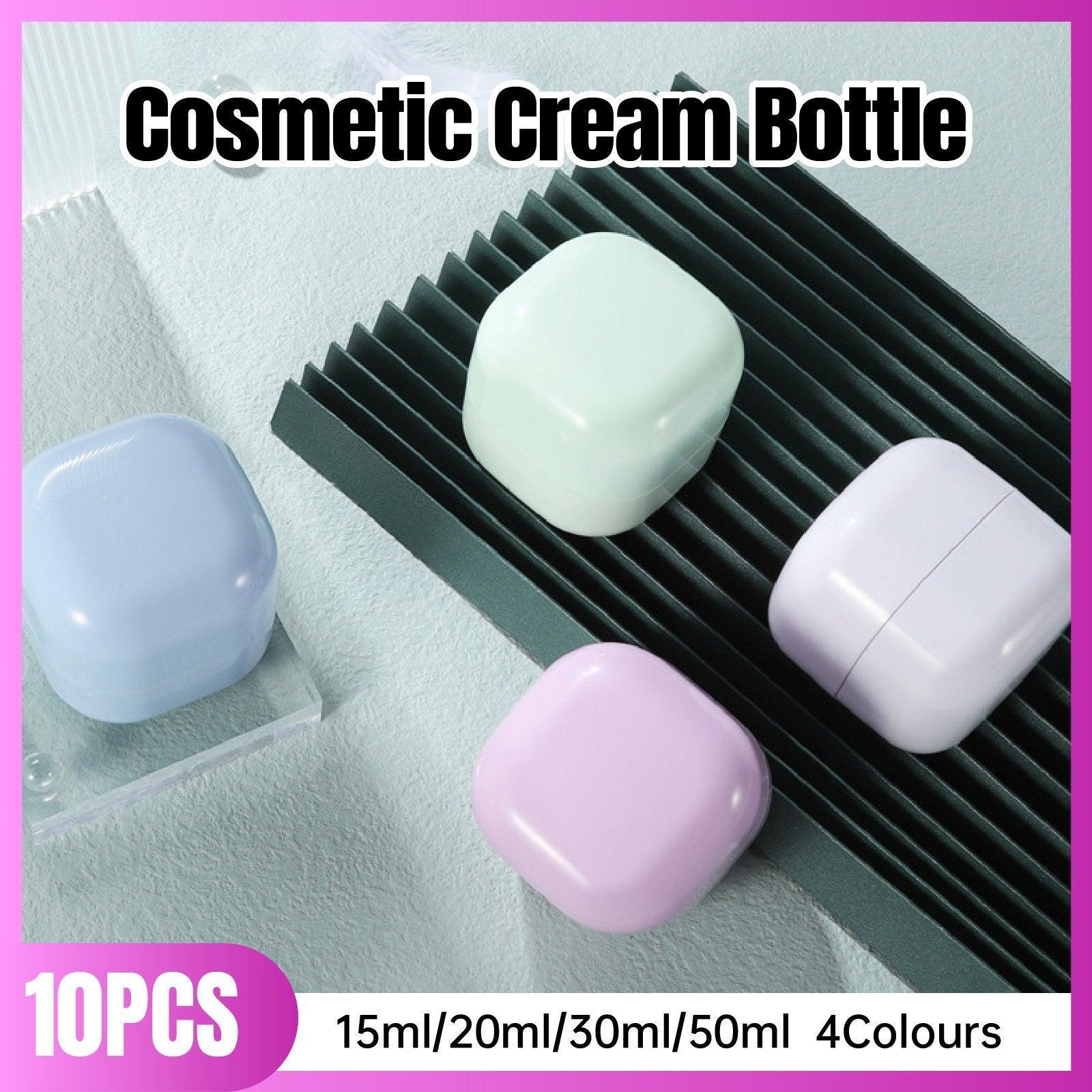 V528-CREAM-BOTTLE-10PCS-50ML-GREEN-810391-202509302100-00 10PCS Square Lightproof Cream Jars Cosmetics Containers Skincare Lotion Makeup Jars - Green 50ml - Image 1