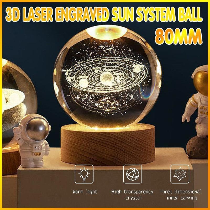 V528-CRYSTALBALL-729836-202509251646-00 3D Crystal Solar System Ball with LED Light and Wooden Base 80mm Gift Decor - Image 1