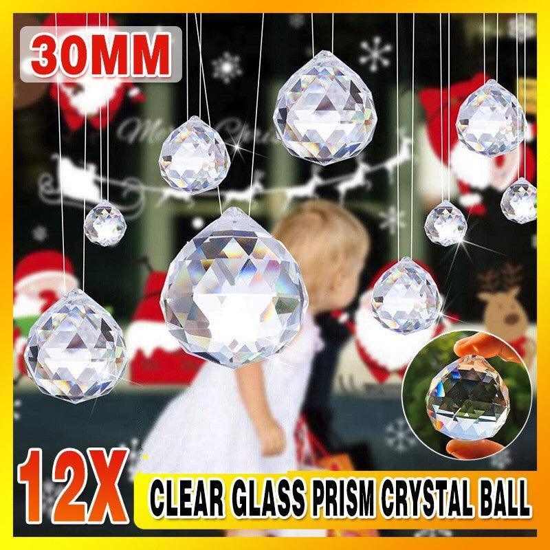 V528-CRYSTALPENDANT12PCS-506124-202509291518-00 12Pcs 30mm Suncatcher Chandelier Clear Glass Prism Crystal Ball Pendant Set - Image 1