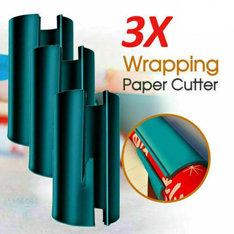 V528-CUT-GREEN3PCS-501121-202509251110-00 3PCS Sliding Wrapping Paper Cutter Christmas Gift Roll Cutting Tool - Image 1