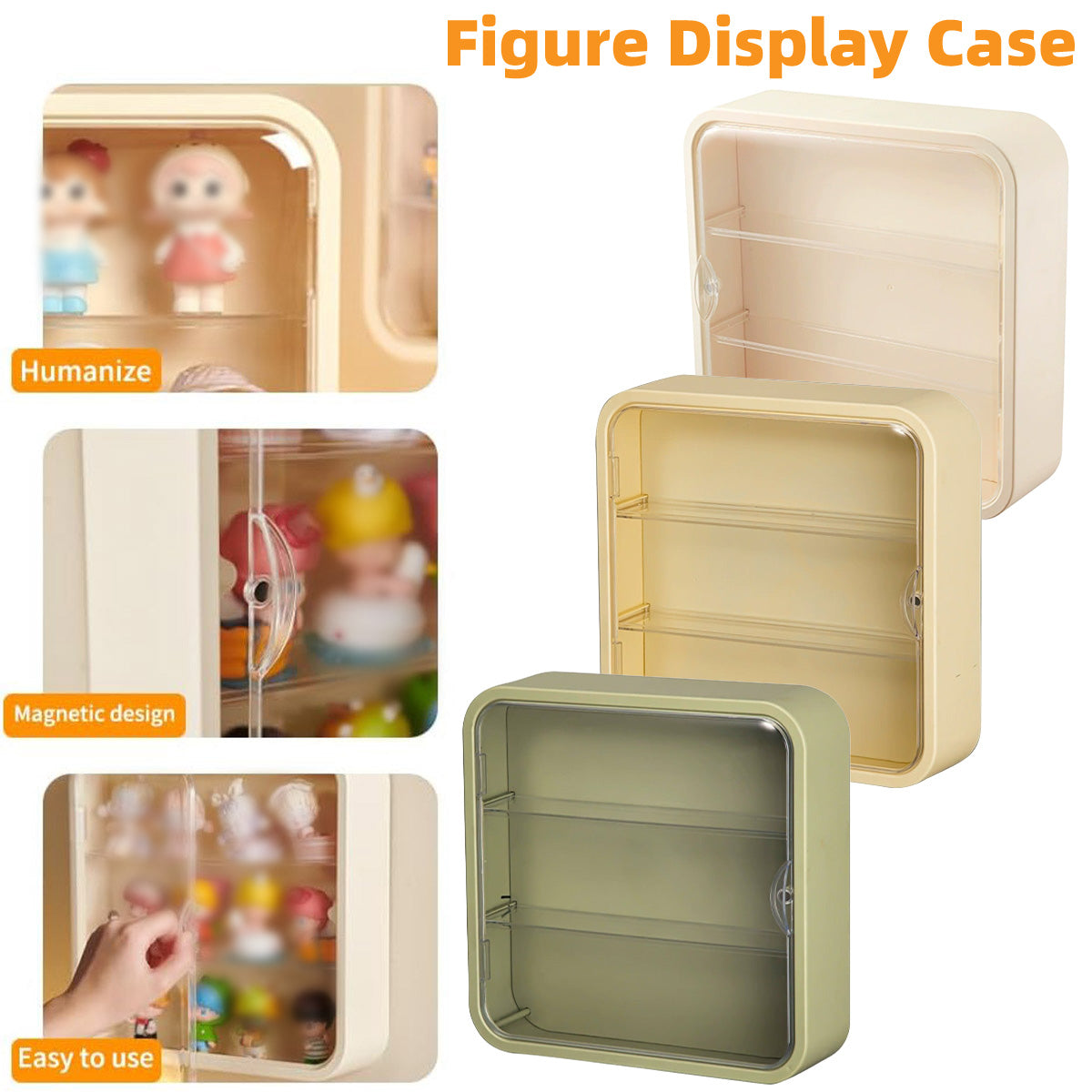 V528-DISPLAY-GREEN-377546-202509301609-00 Wall Mounted Showcase Acrylic Figures Toys Display Case Dustproof Storage Box - Green - Image 1