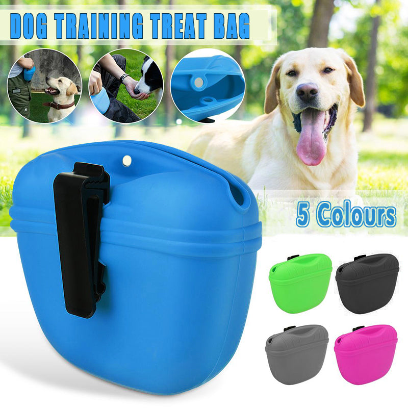 V528-DOG-BELT-BLUE-50435-202509251304-00 Pet Silicone Training Treat Bag Pouch With Clip Waist Pack Feed Dog - Blue - Image 1