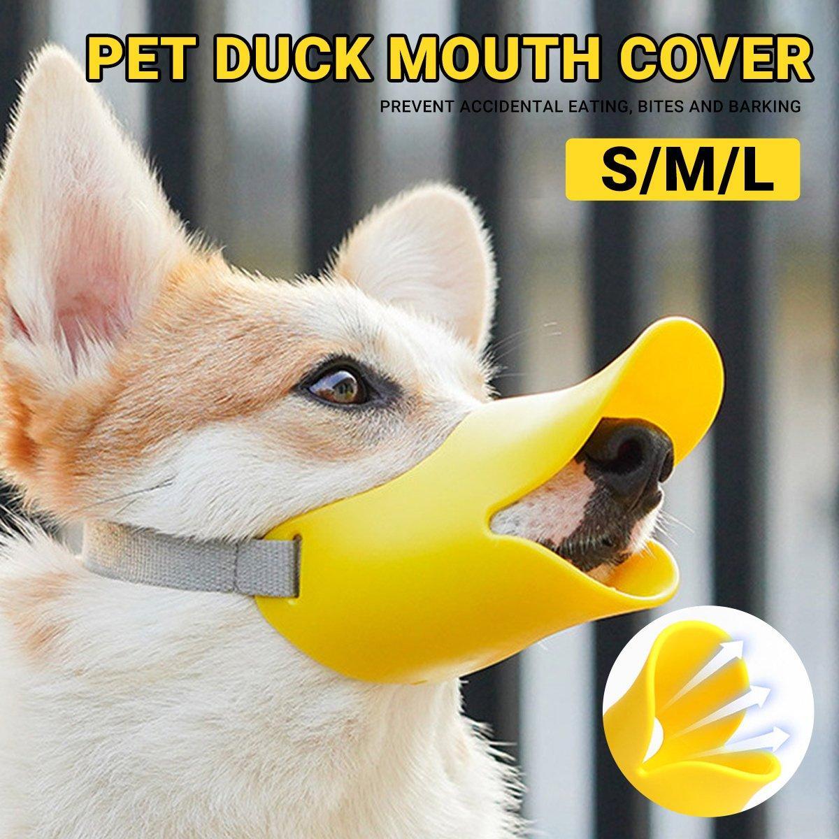 V528-DOG-MUZZLE-M-531342-202510010427-00 Comfortable Silicone Dog Muzzle Anti-Bite Soft Duck Muzzle Pet Training Supplies - M - Image 1