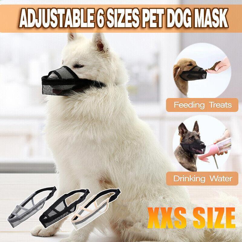 V528-DOGMUZZLE-GREY-S-34804-202510010636-00 Adjustable XXS Size Pet Dog Mask Mouth Muzzle Anti Barking Bite Stop Chewing Mask - Grey - Image 1