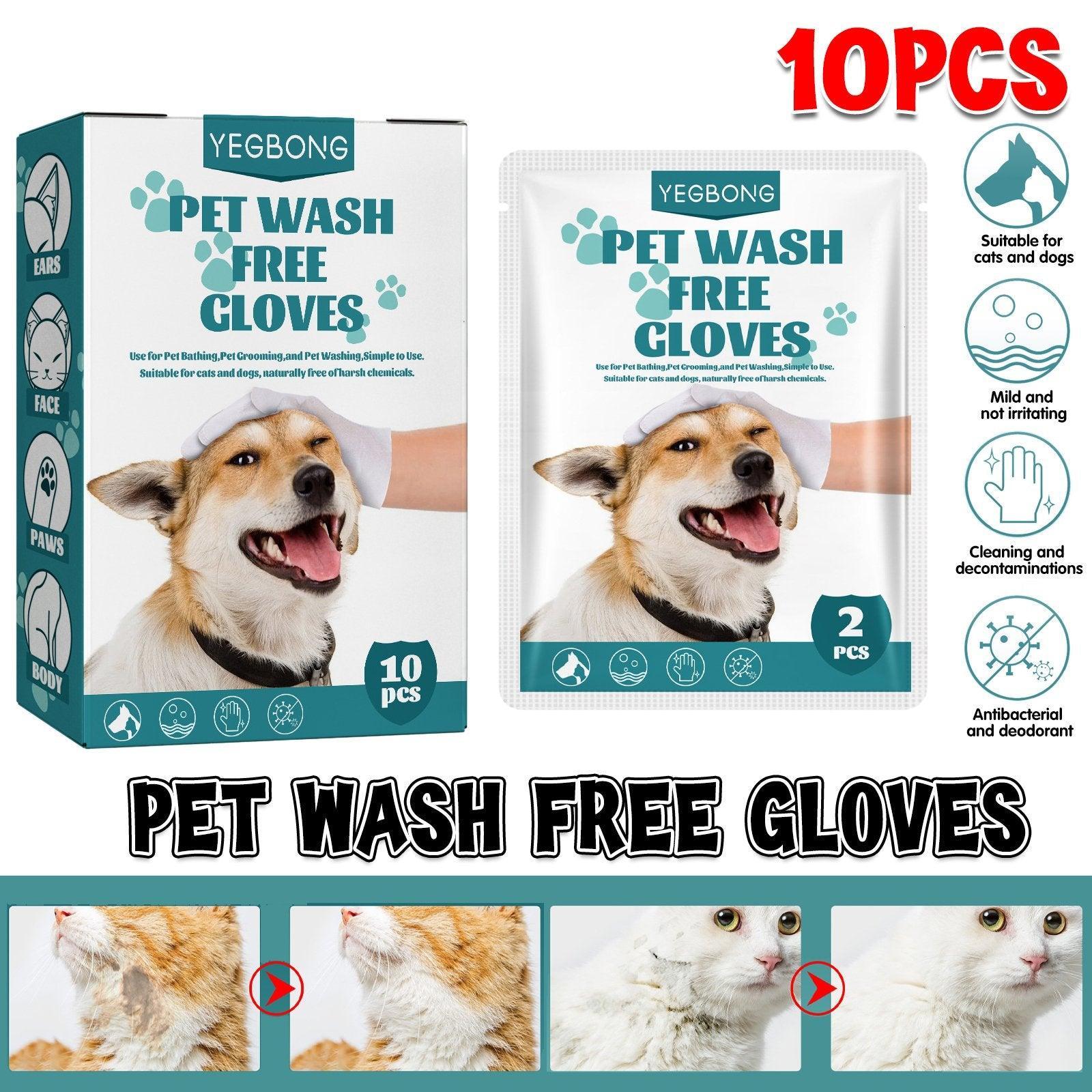 V528-DRYCLEANINGGLOVES-10PCS-301305-202509291854-00 10XPet Cat Dog Dry Washing Gloves Bath Remove Odor Cleaning Decontamination Care - Image 1