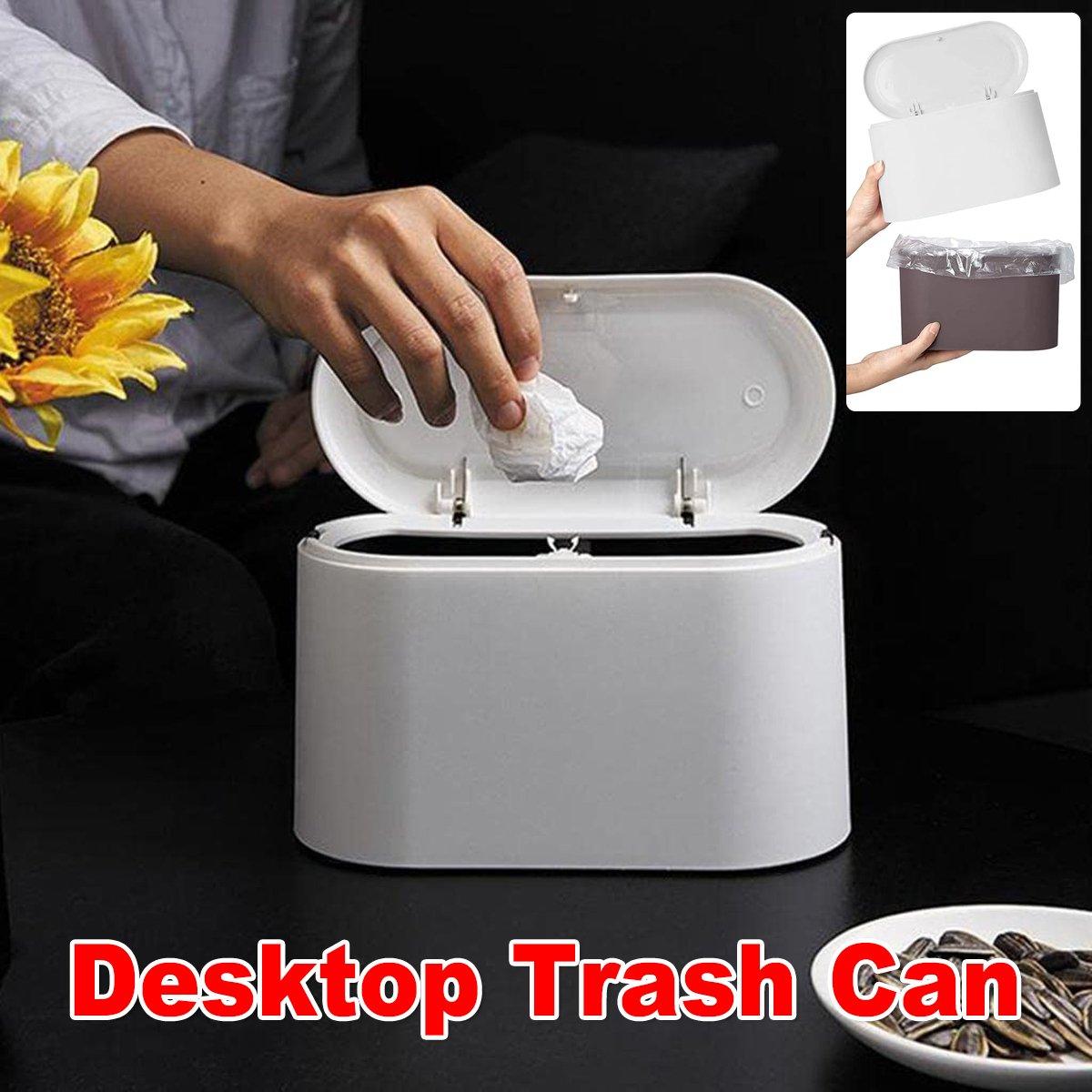 V528-DUSTBIN-WHITE-202100-202509291900-00 Desktop Wastebasket Organizer Small Trash Bin Compact Wastebasket for Office Use - Image 1