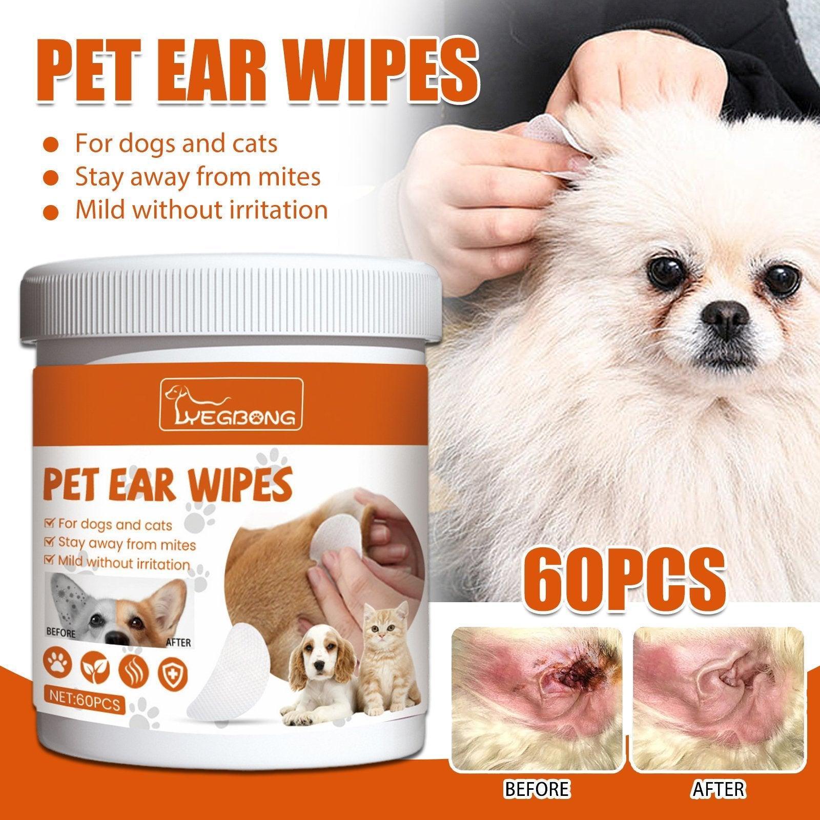 V528-EAR-WIPES-198016-202509291854-00 Pet Ear Wipes Gentle Cleaning Deodorizing Mite Removal Ear Wax Care Products - Image 1