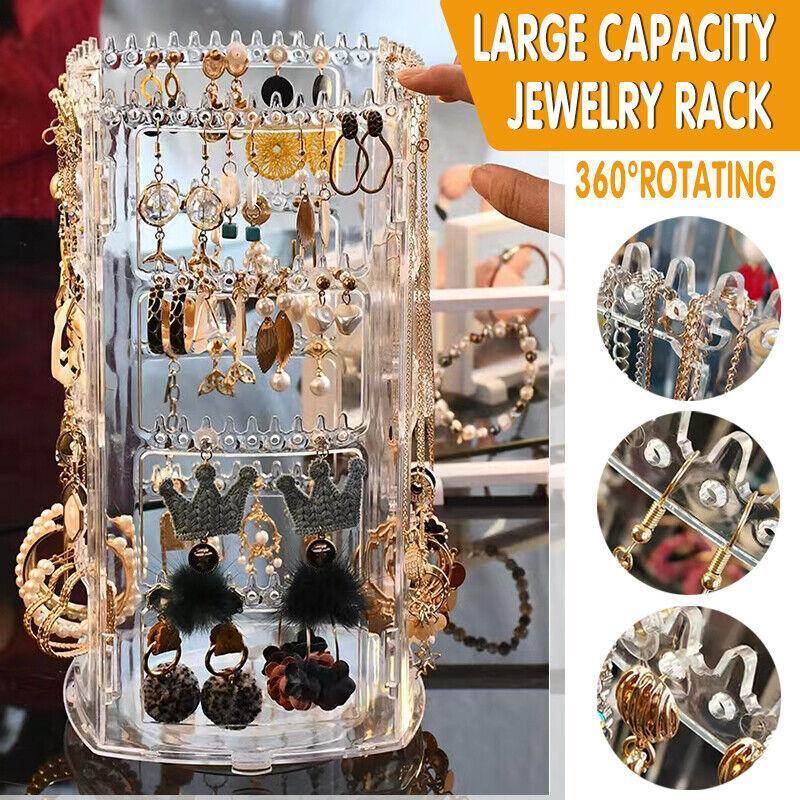 V528-EARRINGHOLDER-215644-202509251125-00 360-Degree Rotating Earring Holder Jewellery Rack Display Stand Organizer - Image 1