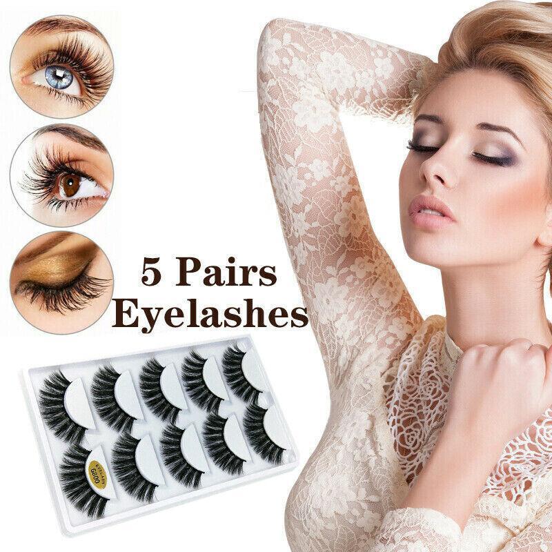 V528-FAKEEYELASHE-5PAIR-G803-610298-202509302245-00 5 Pairs 3D Natural Thick False Fake Eyelashes Eye Lashes Mink Makeup Extension - G803 - Image 1