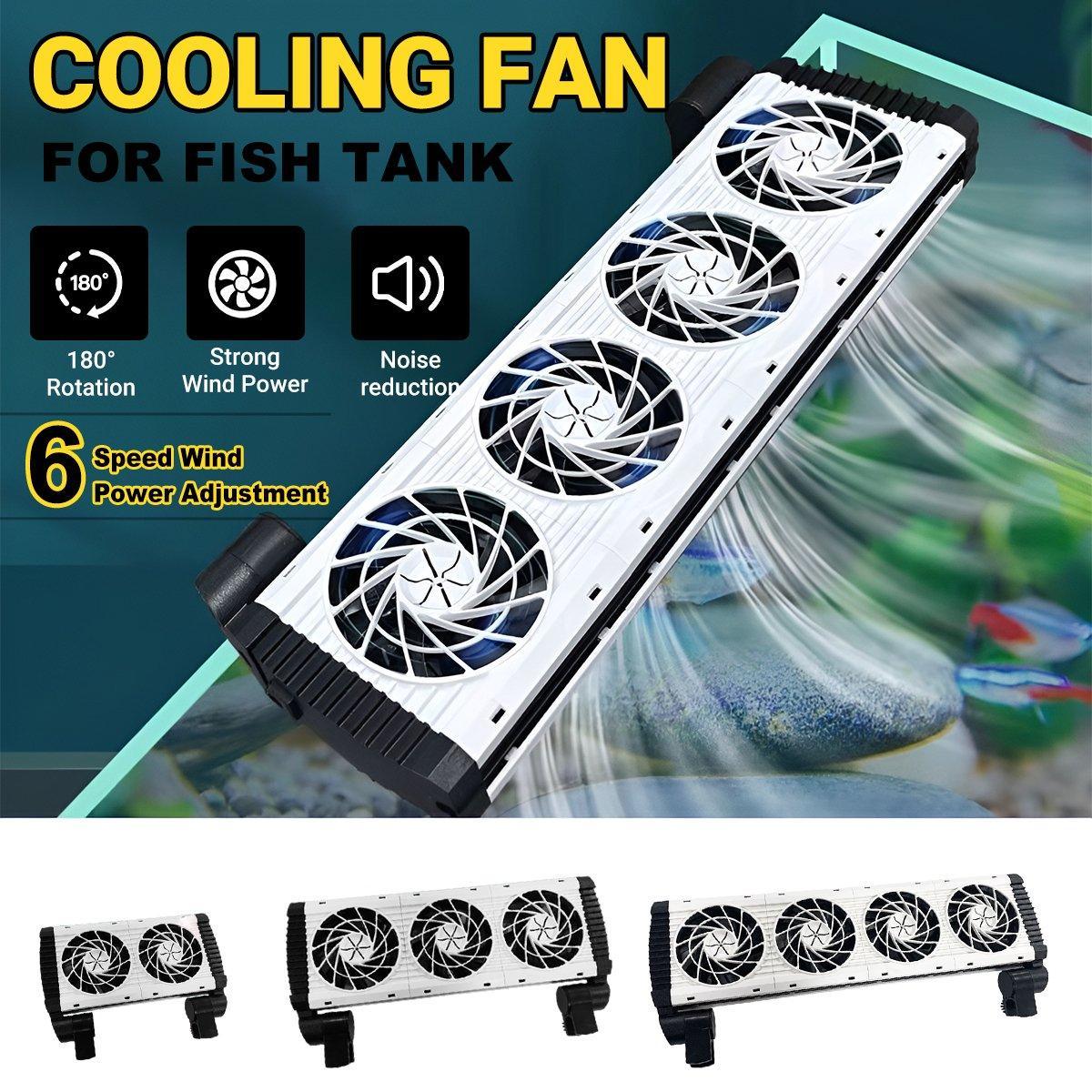 V528-FAN-4-874344-202510010209-00 Mini Aquarium Cooling Fan for Fish Shrimp Tanks Quiet Temperature Control - Four head - Image 1