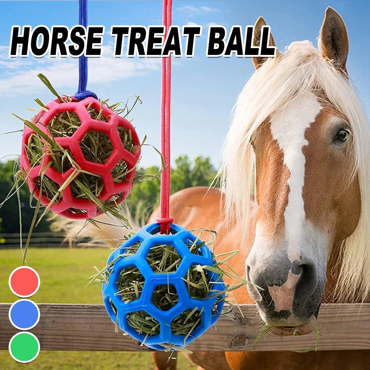 V528-FEEDING-BALL-RED-237799-202509301827-00 Hanging Hay Feeders Stable Feed Polo Feeding Balls Toy for Horses and Livestock - Red - Image 1
