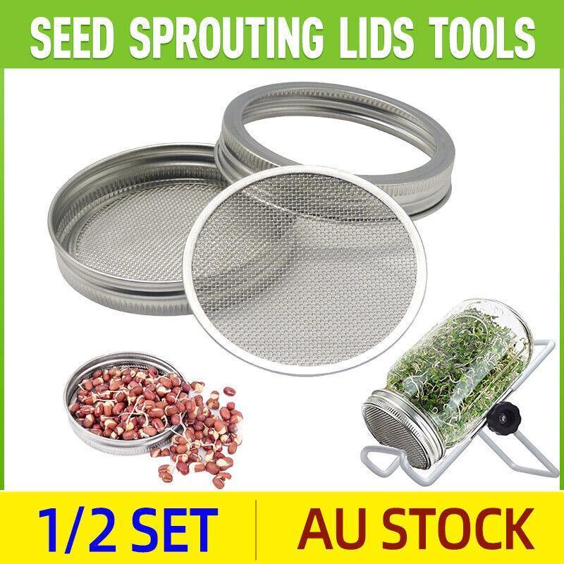 V528-FILTERS-1PCS-6451412-202509251535-00 Metal Mesh Screen Sprouting Strainer Lid Filter Cover For Wide Mouth Mason Jar - 1SET - Image 1