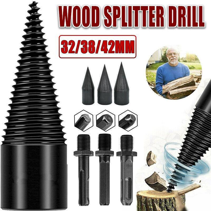 V528-FIREWOODDRILL-32MM-465323-202510010118-00 32-42Mm High Speed Twist Firewood Drill Bit Wood Splitting Splitter Cone Driver - 32MM - Image 1