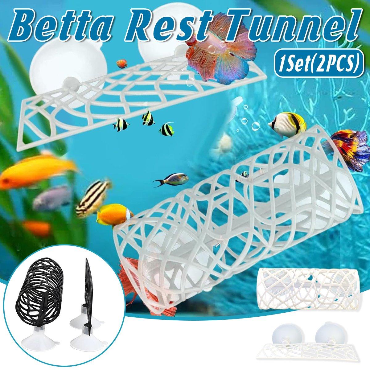 V528-FISH-TUNNEL-BLACK-836448-202510011209-00 Aquarium Fish Resting Tunnel Hiding House for Betta Shrimp Small Fish Tank Decor - Black - Image 1