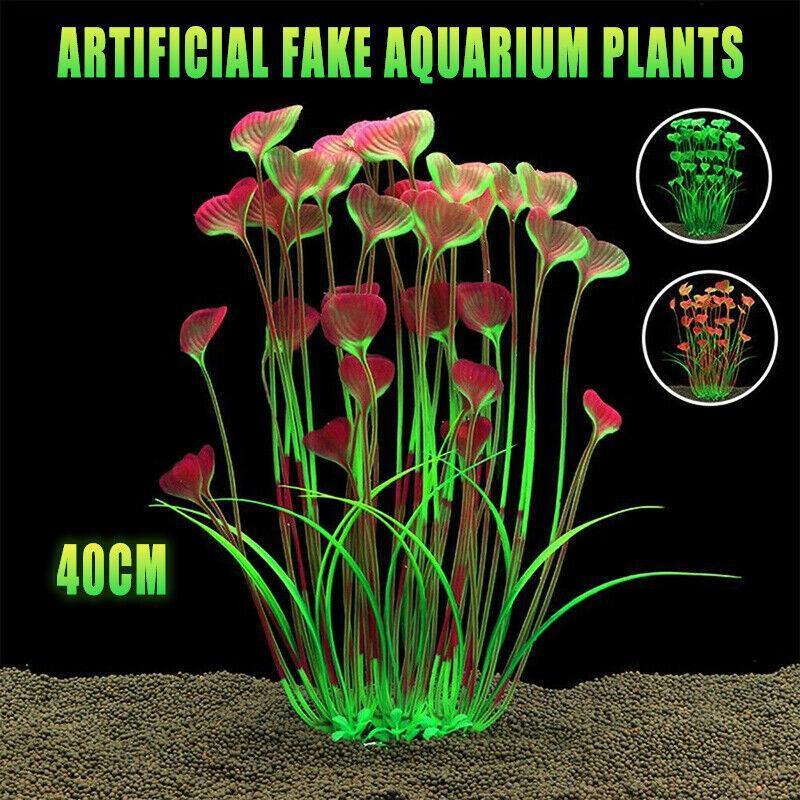 V528-FISHTANKPLANT-RED-614635-202509302354-00 Aquarium 40Cm Artificial Simulation Water Plants Fish Tank Plant Grass Decor Au - Red - Image 1