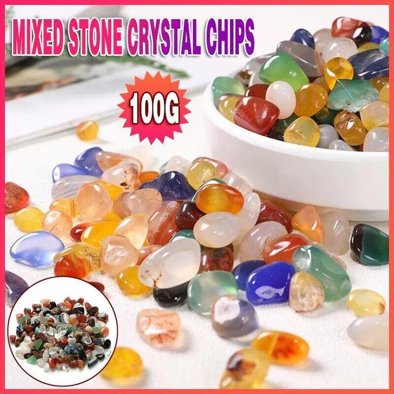 V528-FISHTANKSTONE-96497-202509251136-00 Colorful Mixed Stone Crystal Chips - 100G Bulk Lot - Image 1