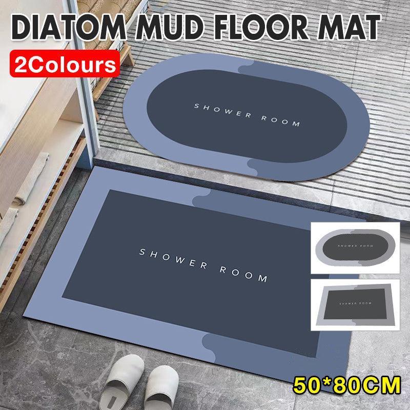 V528-FLOORMAT-BLUE-OVAL-5080CM-690615-202509301745-00 50x80CM Super Absorbent Floor Mat Soft Quick-Drying Non-Slip Diatom Mud Bath - Blue-Oval - Image 1