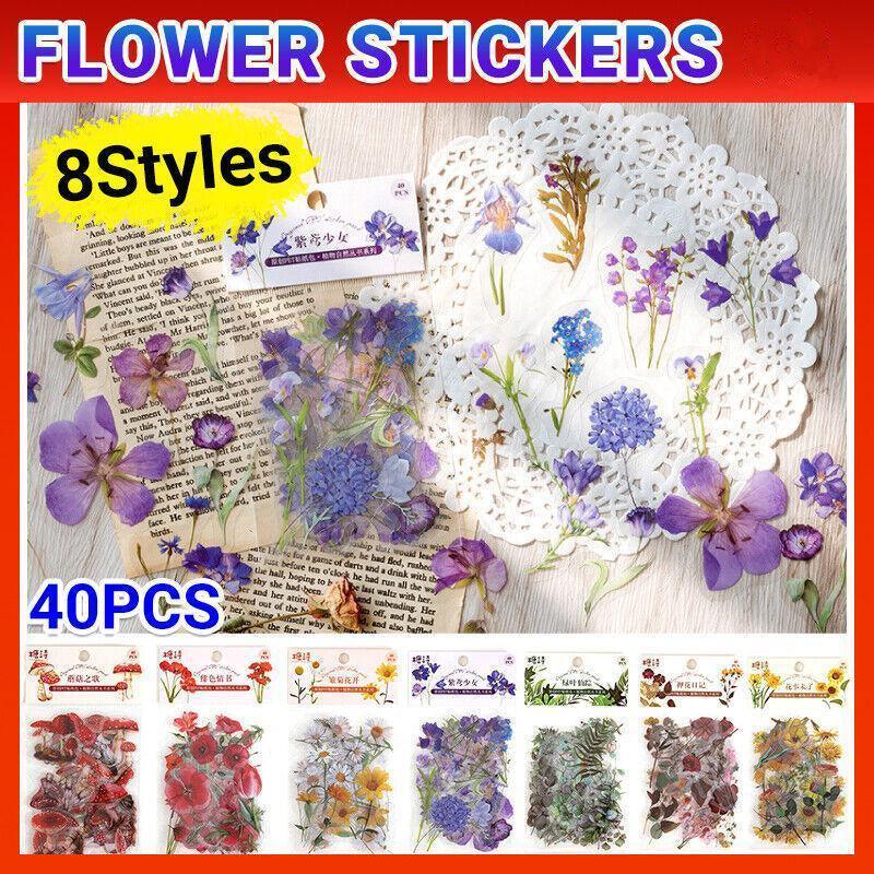 V528-FLOWERSTICKERS-D-866530-202509301936-00 Scrapbooking Flower Stickers Pet Transparent Sticker - D - Image 1
