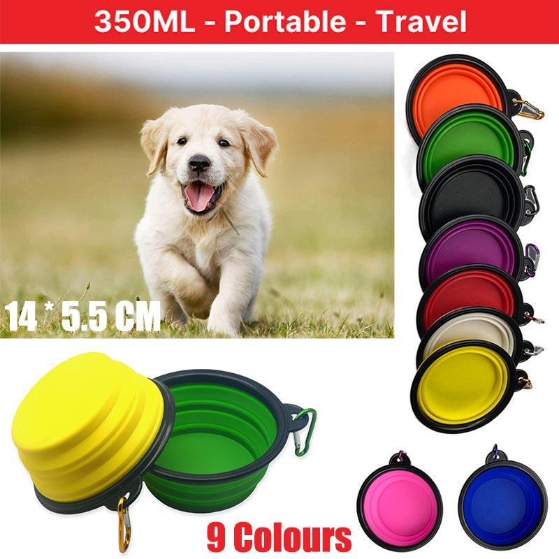 V528-FOLDABLEPETBOWL-RED-597073-202509301927-00 Collapsible Silicone Pet Bowl for Cat Dog Portable Food and Water Feeder - Red - Image 1