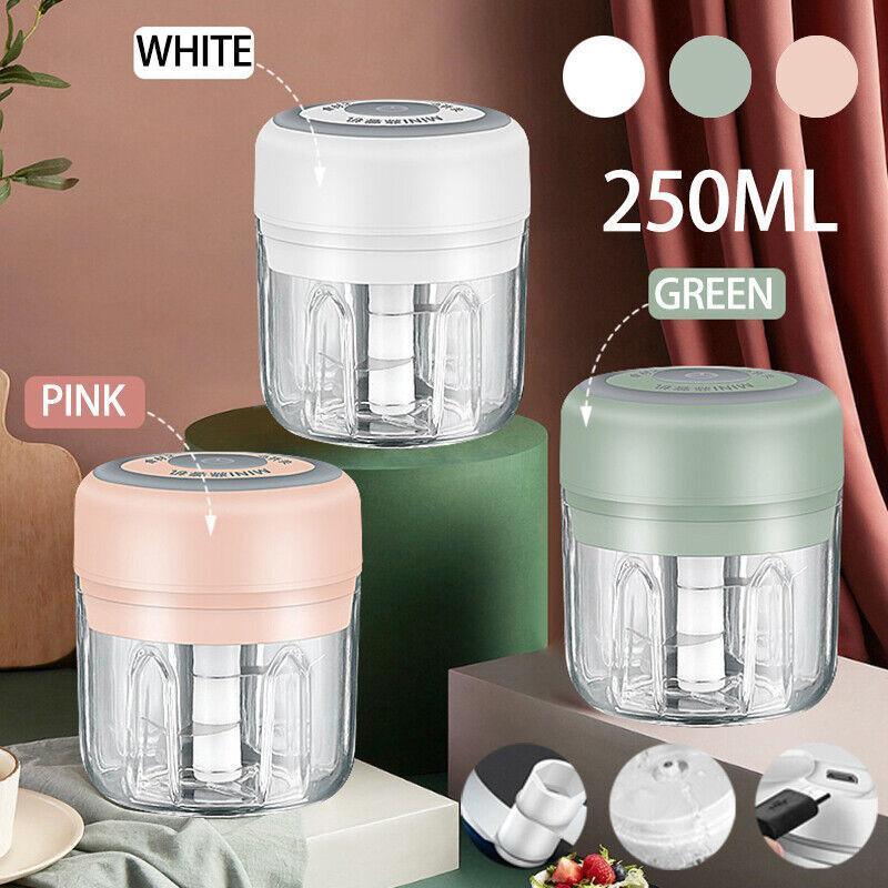 V528-GARLICGRINDER-PINK-250ML-58068-202510010536-00 250Ml Usb Rechargeable Mini Food Garlic Grinder Electric Garlic Chopper Cordless - Pink - Image 1