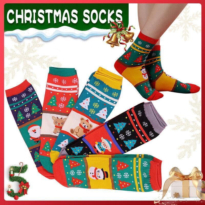 V528-GIFTSTOCK-SANTACLAUS-544307-202510011109-00 Christmas Socks Santa Reindeer Snowman Pattern Xmas Party Gift Stockings - Santa - Image 1