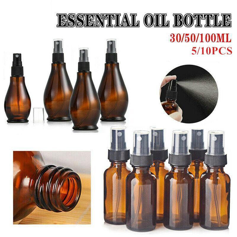 V528-GLASSBOTTLE-UP100ML-5PCS-32572-202510011227-00 30-100Ml Amber Glass Essential Oil Spray Roller Bottles Mist Sprayer Containers - Upgrade 100 ML 5PCS - Image 1