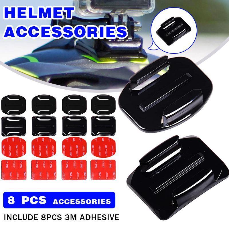 V528-GOPROCAMERAACC-8PCS-954648-202509291700-00 8Pcs Flat Curved Adhesive Mount Helmet Accessories For Gopro Hero 8/7/2 /3+/6/5 - Image 1
