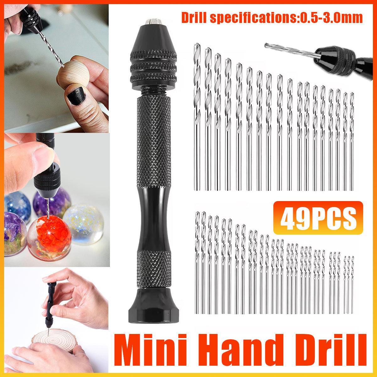 V528-HAND-DRILL-49PCS-517951-202509291536-00 49pcs Mini Hand Drill Vise Hand Bits Twist Woodworking Set Precision Pin Tool - Image 1