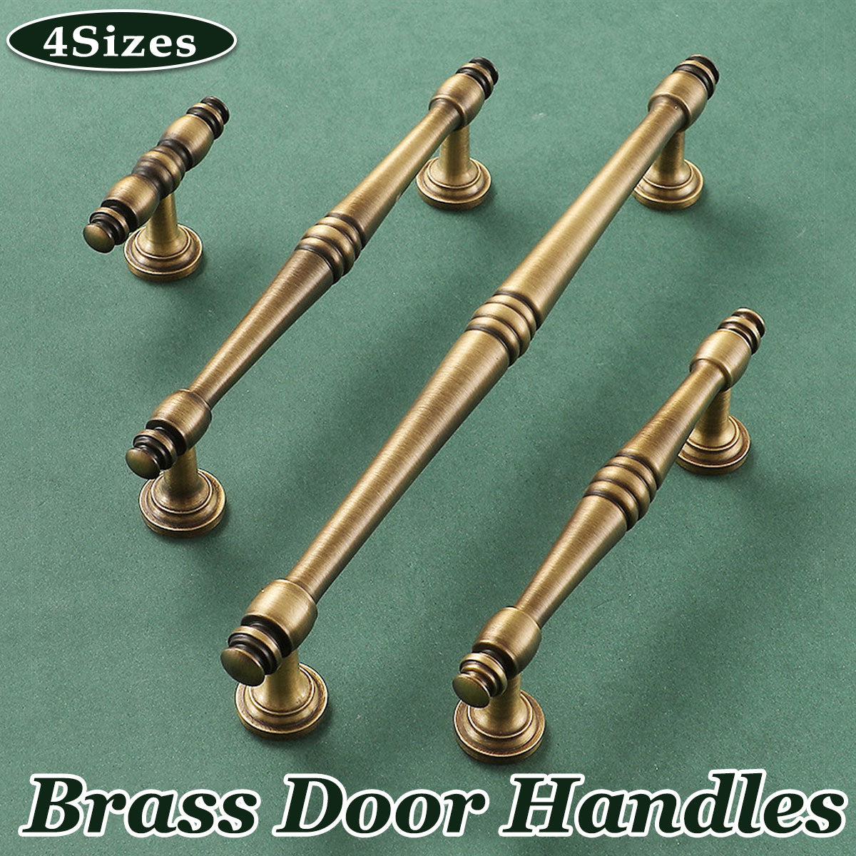 V528-HANDLE-COPPER-192MM-196368-202510011027-00 4 Sizes Brass Handles Vintage Cabinet Drawer Pulls for Wardrobe Door Furniture - 192mm-Hole Distance - Image 1