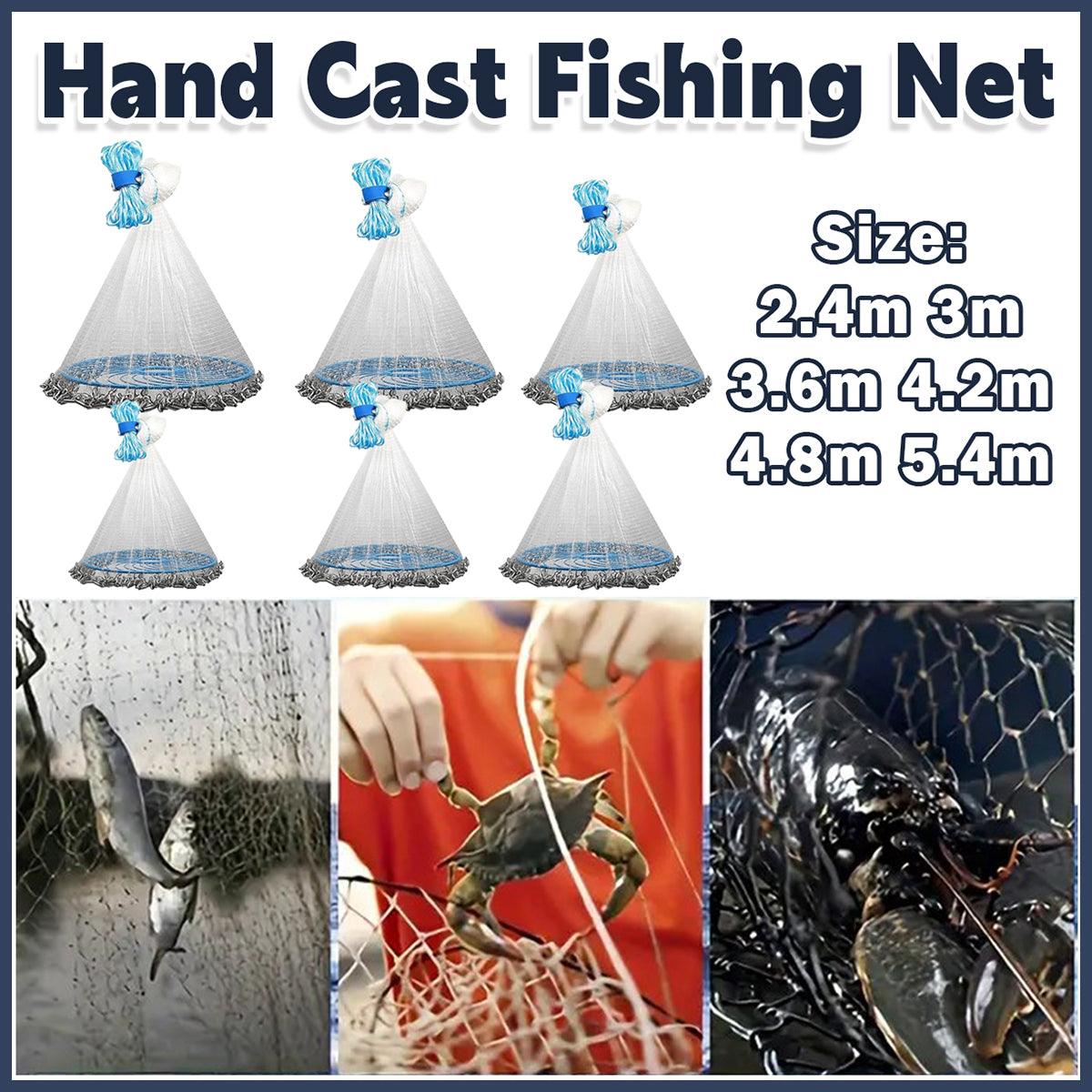 V528-HANDLE-FLY-FISHING-NET-240-366485-202510011000-00 Frisbee Hand Casting Fishing Net Easy Throw Bait Net Swinging Tackle Gear - 240cm - Image 1