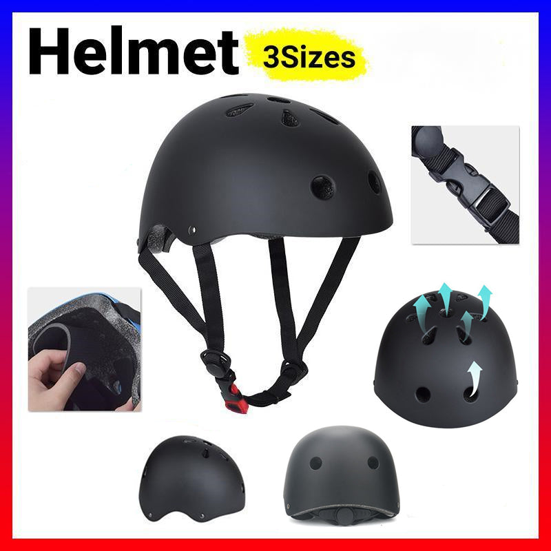 V528-HELMET-BLACK-L-668954-202509291754-00 Black Bike Skate Helmet with Adjustable Fit Lightweight Protective Design 3 Sizes - L - Image 1