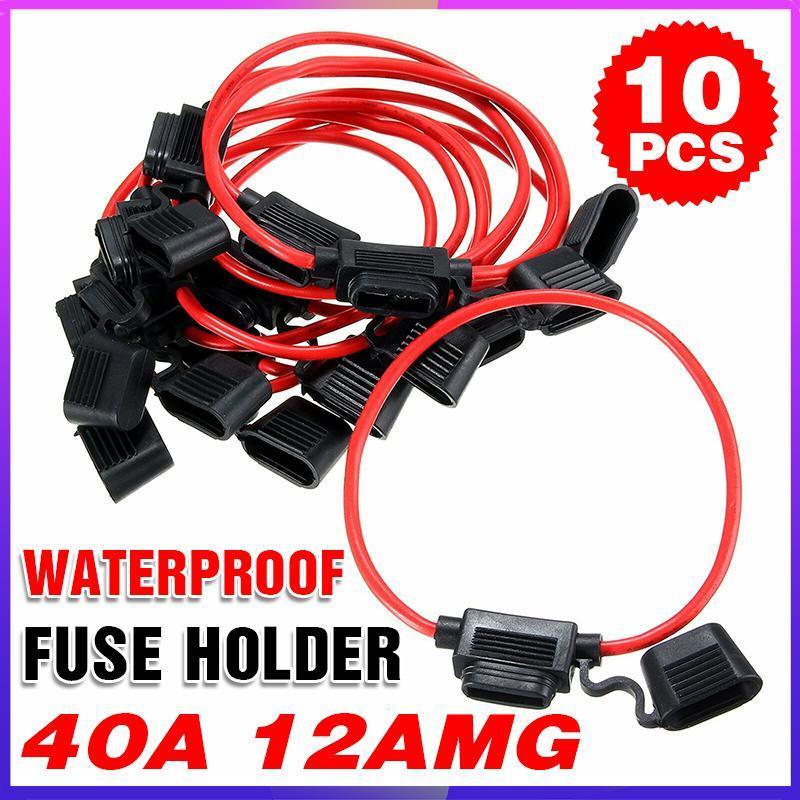 V528-INLINEFUSEHOLDER-10PCS-282199-202509250946-00 10Pcs 12V 40A Waterproof Standard Blade Inline Fuse Holder - Image 1