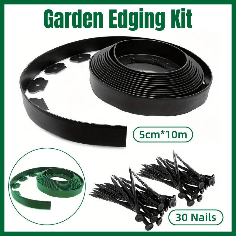 V528-ISOLATION-GREEN-10M-105696-202510010336-00 L Shaped Garden Edging Border Landscape Grass Lawn Stone Edge Fence Strip - Green - Image 1
