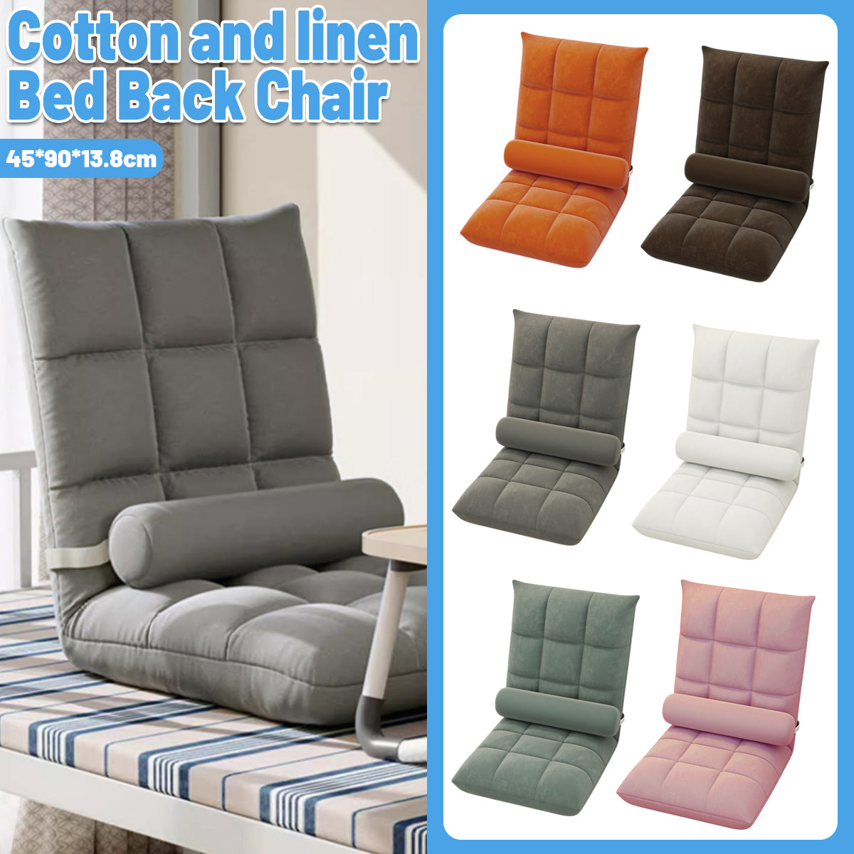 V528-LAZY-COUCH-PINK-248567-202510010418-00 Artiss Floor Lounge Sofa Bed Chair with Lumbar Pillow Folding Adjustable Cushion - Pink - Image 1