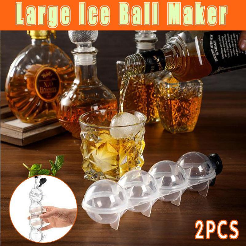 V528-LCEHOCKEY-2PCS-645642-202509251554-00 2X Large Ice Ball Maker Cube Tray Big Silicone Mold Sphere Whiskey Round Mould - Image 1