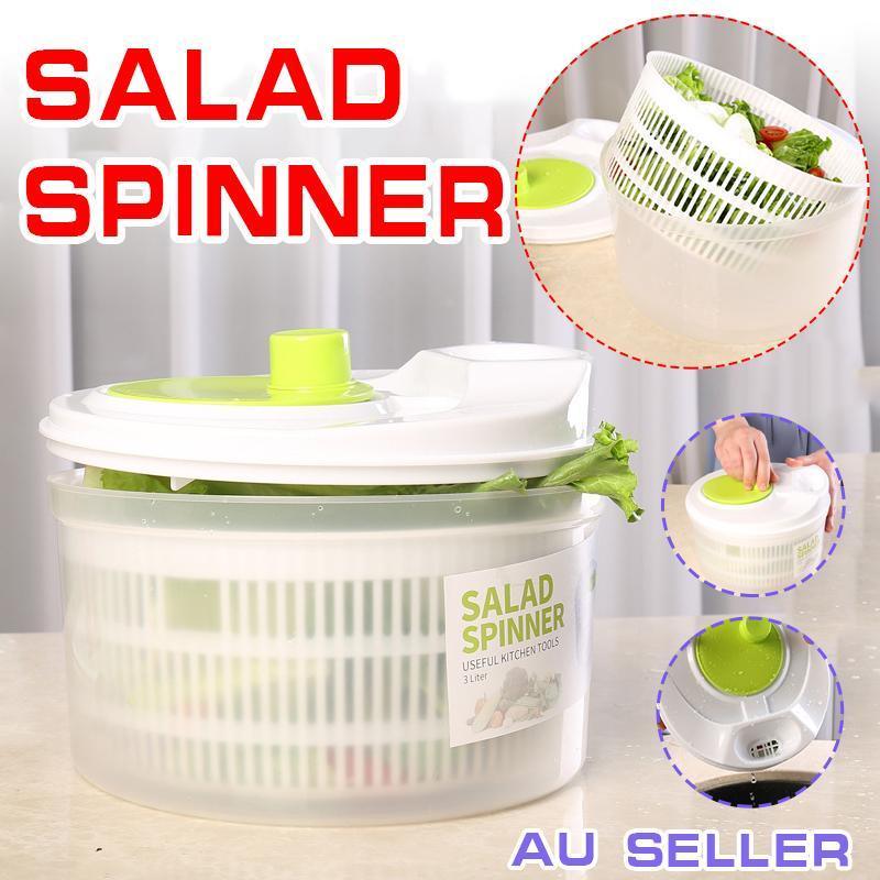 V528-LETTUCEWASHER-423332-202509250946-00 Large Salad Spinner 3L Vegetable Washer Dryer Bowl for Lettuce Spinach Broccoli - Image 1