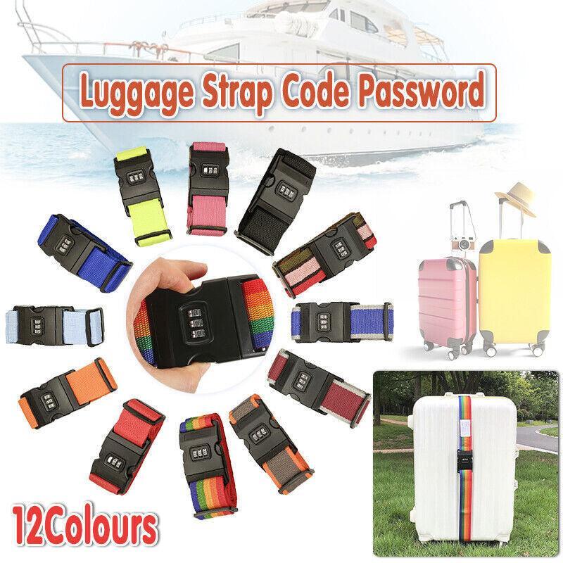 V528-LUGGAGESTRAP-ORANGEGREY-290862-202510010309-00 Luggage Strap Code Password Travel Suitcase Secure Lock Safe Nylon Packing Belt - Grey+Orange - Image 1