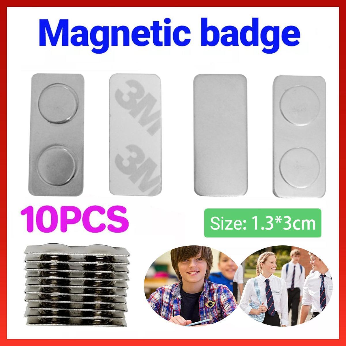 V528-MAGNETICBADGE-10PCS-431154-202509291445-00 10x Magnetic Name Badge Tag Fastener Attachment Self Adhesive Strong Magnet NEW - Image 1