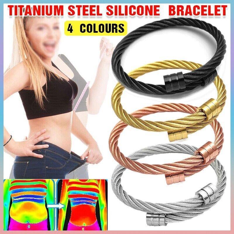 V528-MAGNETICBRACELETS-BLACK-414389-202509301754-00 Lymph Drainage Magnetic Bracelets Crainoc Titaniumion Osimium Bangle NEW - Black - Image 1