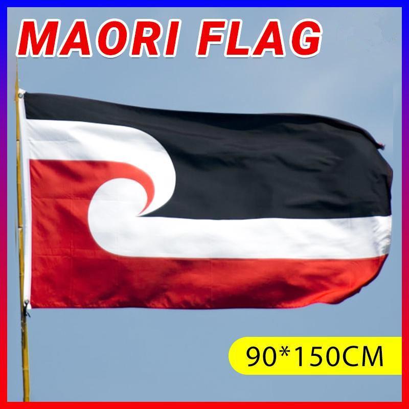 V528-MAORIFLAG-429749-202509291609-00 Large Maori Flag 90x150cm Tino Rangatiratanga NZ Flag Outdoor Polyester - Image 1