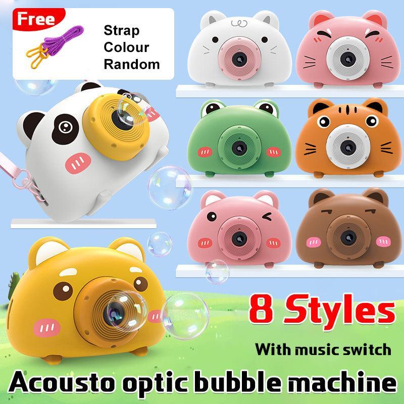 V528-MH00146-MW-499955-202509301154-00 Acousto Optic Bubble Machine Camera Animal-Shaped With Light Music Toy Gift - Frog - Image 1
