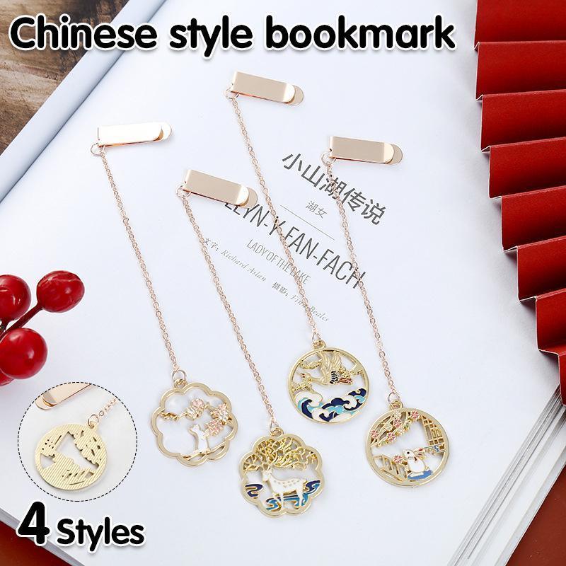 V528-MH00190-HZMM-946863-202509301945-00 Metal Rabbit Bookmark Tassel Book Pendant Retro Clip School Office Supplies Gift - Cat - Image 1