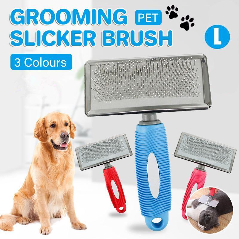 V528-MH00221-RED-L-173495-202509301809-00 L Size Hair Shedding Grooming Trimmer Comb Brush Slicker Undercoat Rake Pet Dog Cat - Red - Image 1