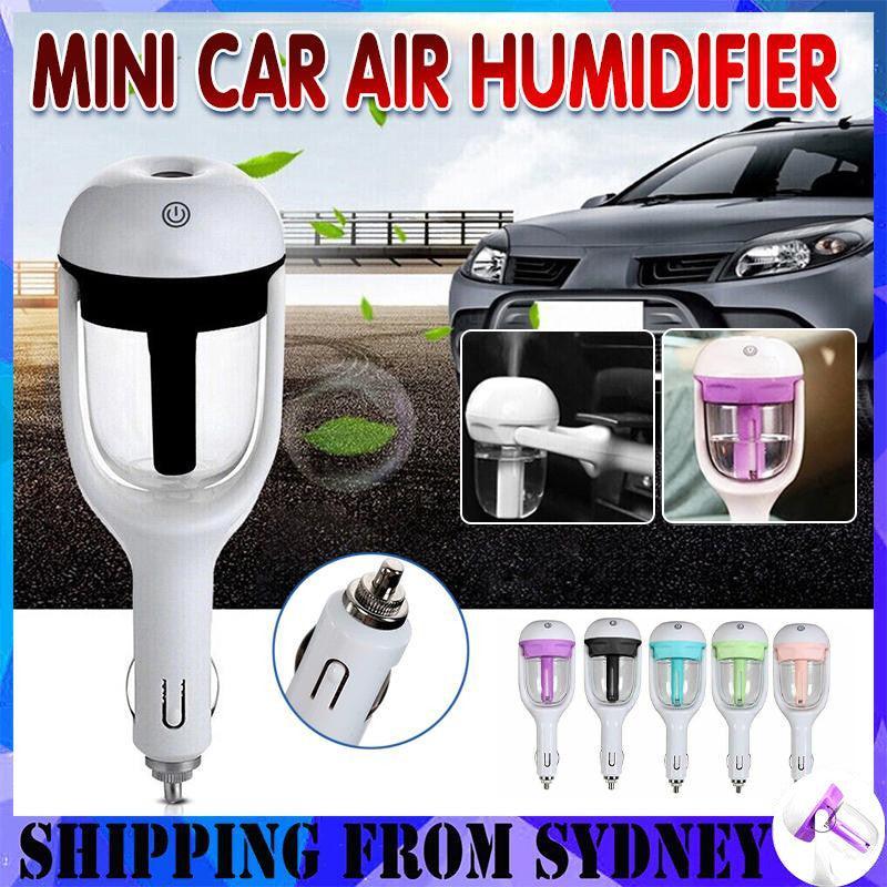 V528-MINIHUMIDIFIER-PURPLE-760749-202510010218-00 Mini Car Air Humidifier Essential Oil Diffuser Ultrasonic Aroma Mist Purifier - Purple - Image 1