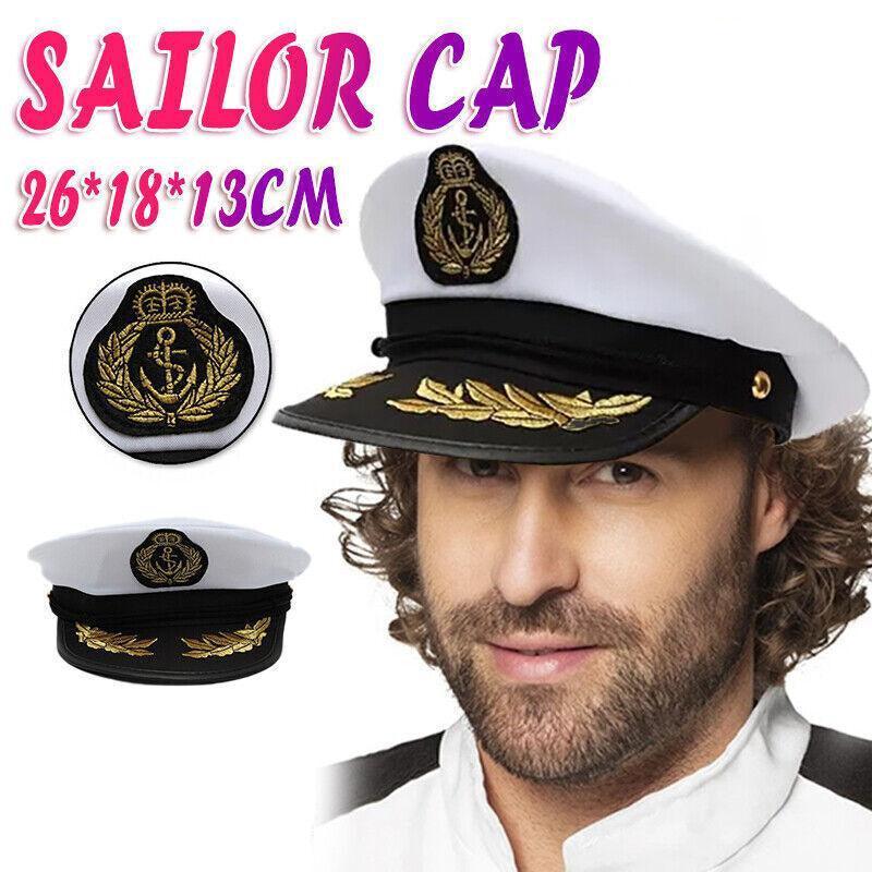 V528-NAVYCAP-22056-202509251452-00 Sailor Cap Boat Captain Hat For Navy Skipper Costume Fancy Marine Dress - Image 1