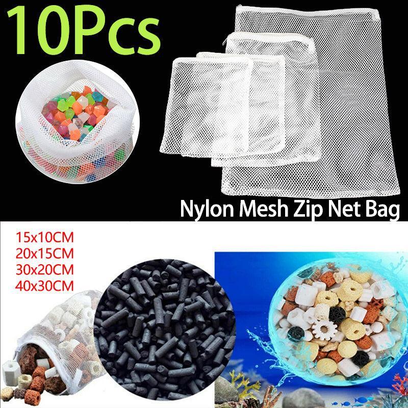 V528-NETBAG-20-30-10PCS-26933-202509301936-00 10Pcs Nylon Mesh Bags for Aquarium Pond Filter Media - 20CMx30CM - Image 1