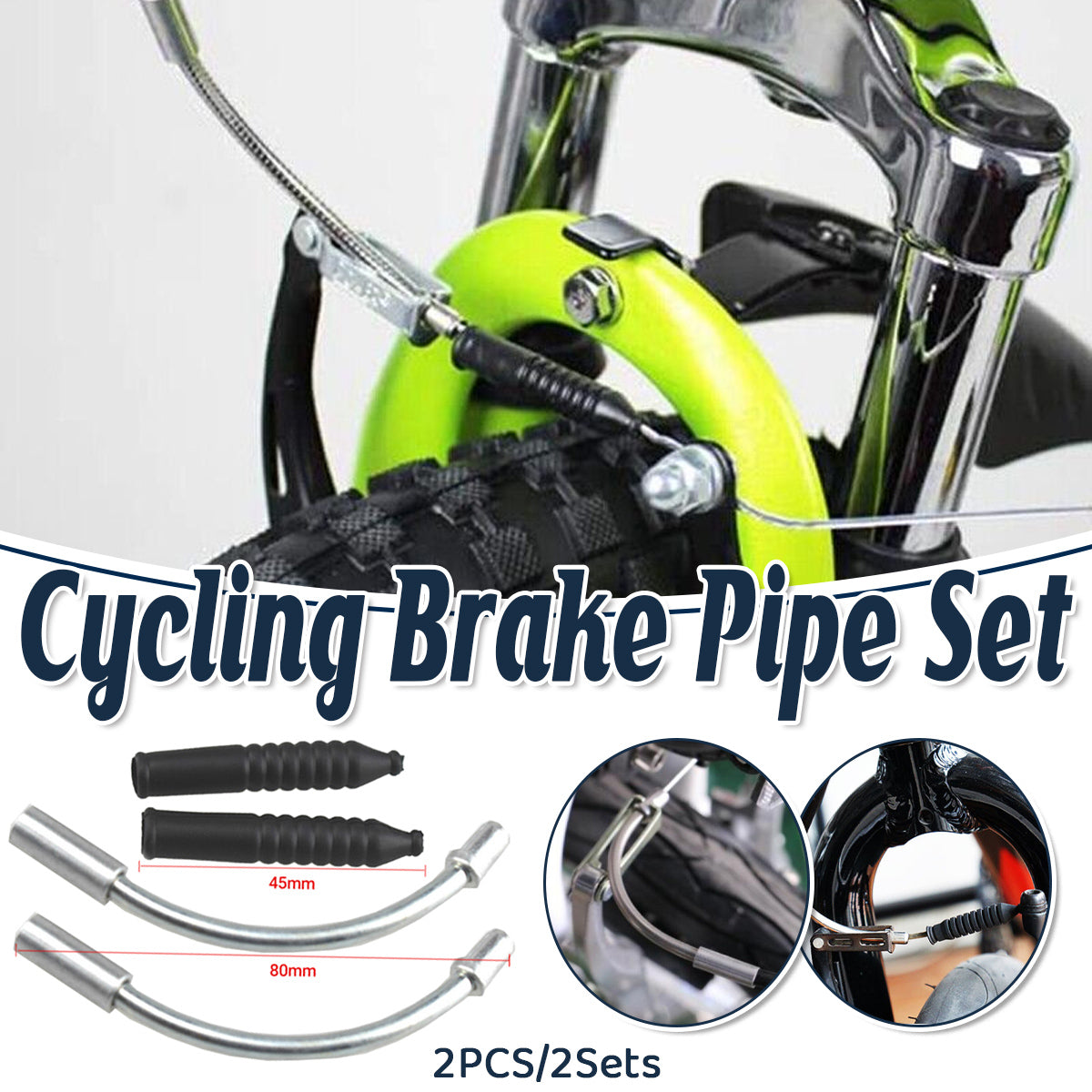 V528-NOODLECABLE-2SETS-117257-202509251620-00 V Brake Noodle Cable Guide Boot 1 Pair 110 Degree for MTB Hybrid Bike Bicycle - Image 1