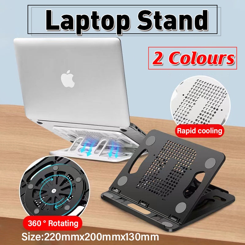 V528-NOTEBOOKHOLDER-WHITE-158965-202509301245-00 Portable Laptop Stand Foldable Adjustable Lazy Computer Desk - White - Image 1