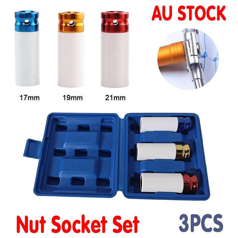 V528-NUTSOCKETSET-3PCS-486620-202509251131-00 3PCS Deep Impact Nut Socket Set 17mm 19mm 21mm for Alloy Wheels - Image 1